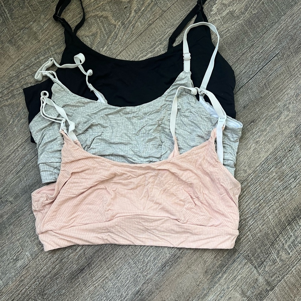 Bodily The Everything Bra: 3-Pack.  Size M black, pink, and grey.